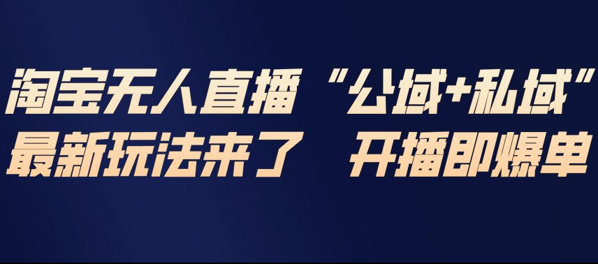 淘宝无人直播完整教程，公试+私域，最新玩法来了，开播即爆单-紫橙网创项目网