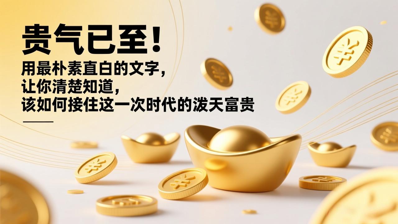 付费文章:贵气已至!用最朴素直白的文字,让你清楚知道,该如何接住这一次时代的泼天富贵-紫橙网创项目网