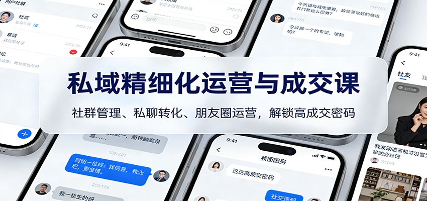 私域精细化运营与成交课：社群管理、私聊转化、朋友圈运营，解锁高成交密码-紫橙网创项目网