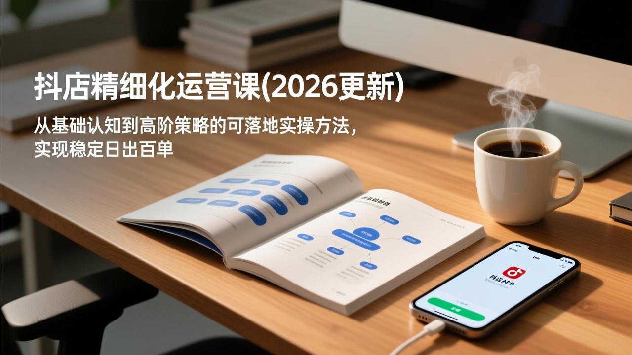 抖店精细化运营课(2026更新),从基础认知到高阶策略的可落地实操方法,实现稳定日出百单-紫橙网创项目网