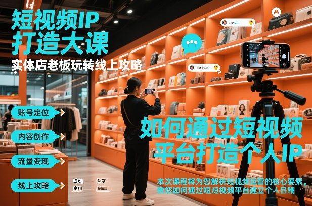 短视频ip打造大课,实体店老板玩转线上攻略-紫橙网创项目网