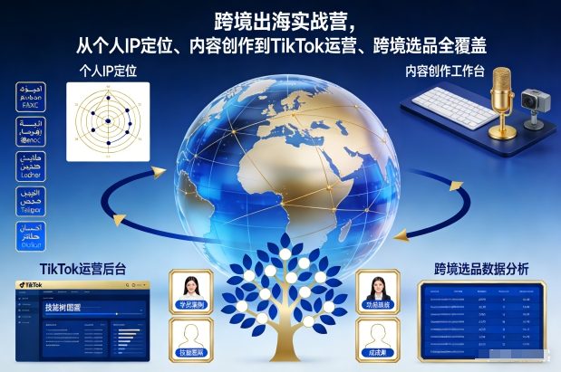 跨境出海实战营,从个人IP定位、内容创作到TikTok运营、跨境选品全覆盖-紫橙网创项目网