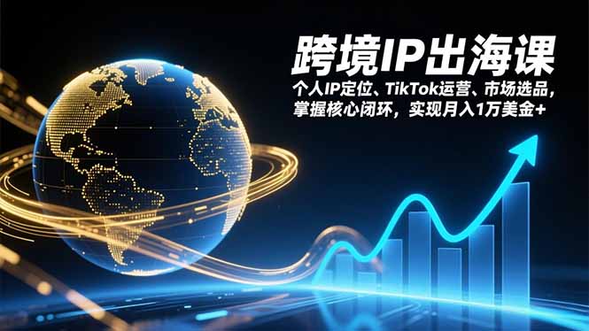 跨境IP出海课，个人IP定位、TikTok运营、市场选品，掌握核心闭环，实现月入1万美金+-紫橙网创项目网
