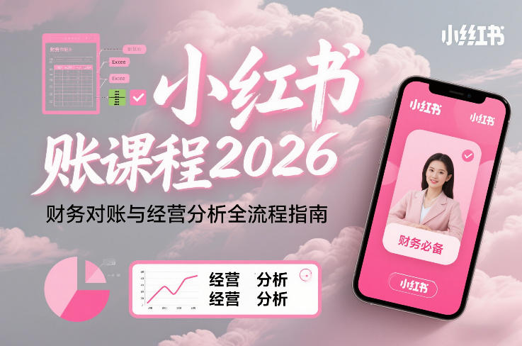 小红书对账课程2026，财务对账与经营分析全流程指南-紫橙网创项目网