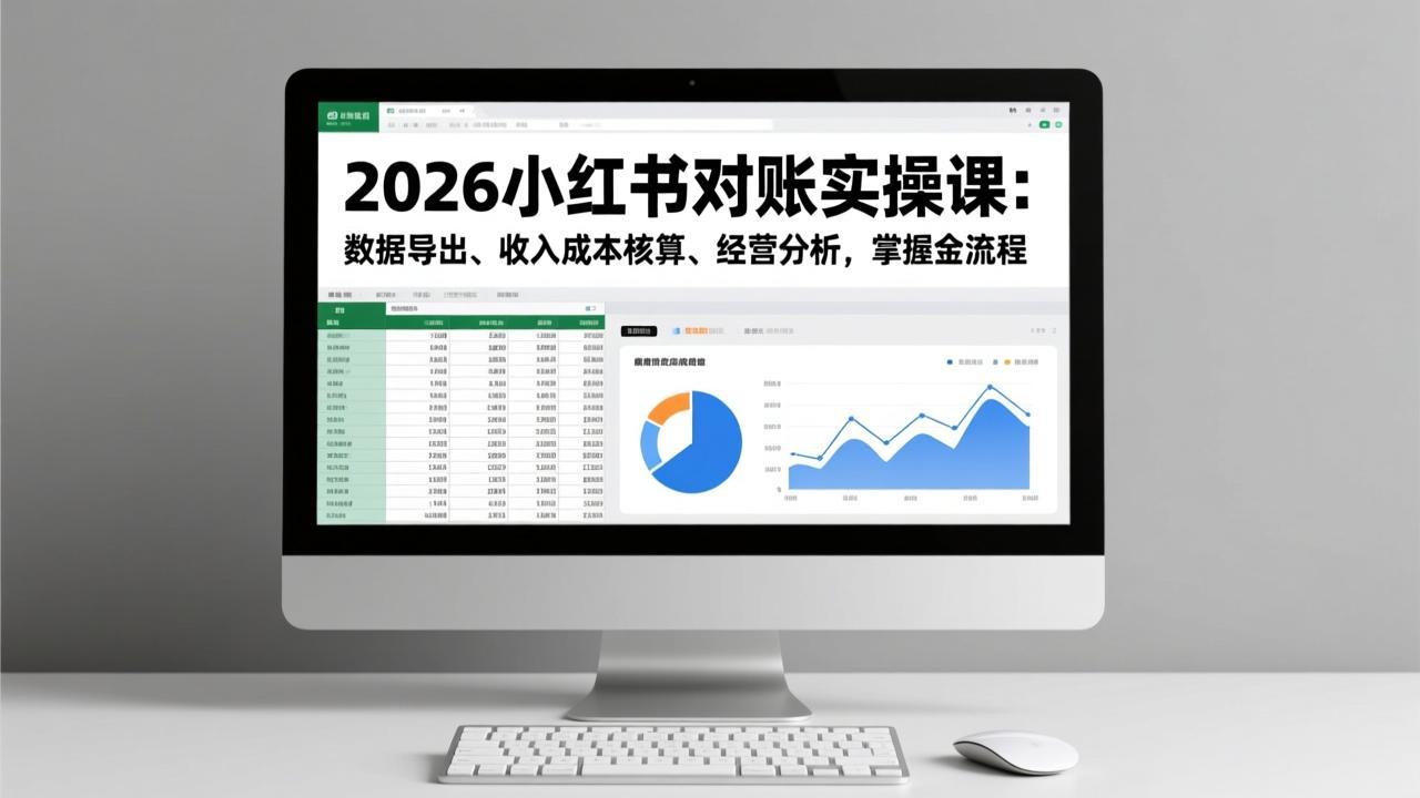 2026小红书对账实操课：数据导出、收入成本核算、经营分析，掌握全流程-紫橙网创项目网