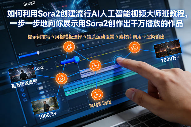 如何利用Sora2创建流行AI人工智能视频大师班，一步一步地向你展示用Sora2创作出千万播放的作品-紫橙网创项目网