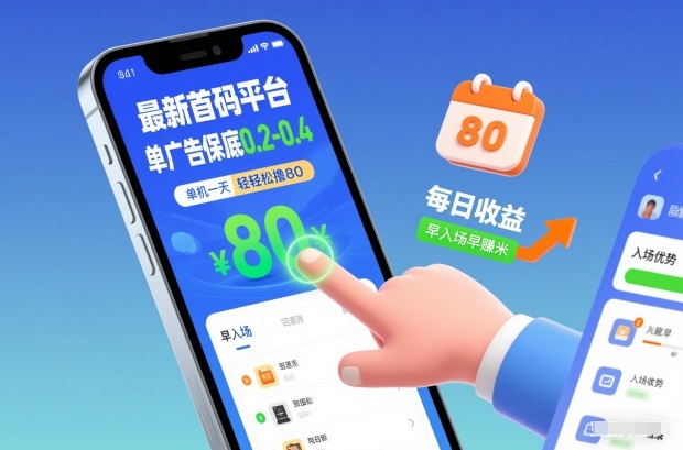 最新首码平台，单广告保底0.2-0.4，单机一天轻松撸80，早入场早賺米-紫橙网创项目网