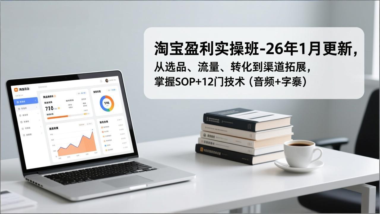 淘宝盈利实操班-26年1月更新，从选品、流量、转化到渠道拓展，掌握SOP+12门技术（音频+字幕）-紫橙网创项目网