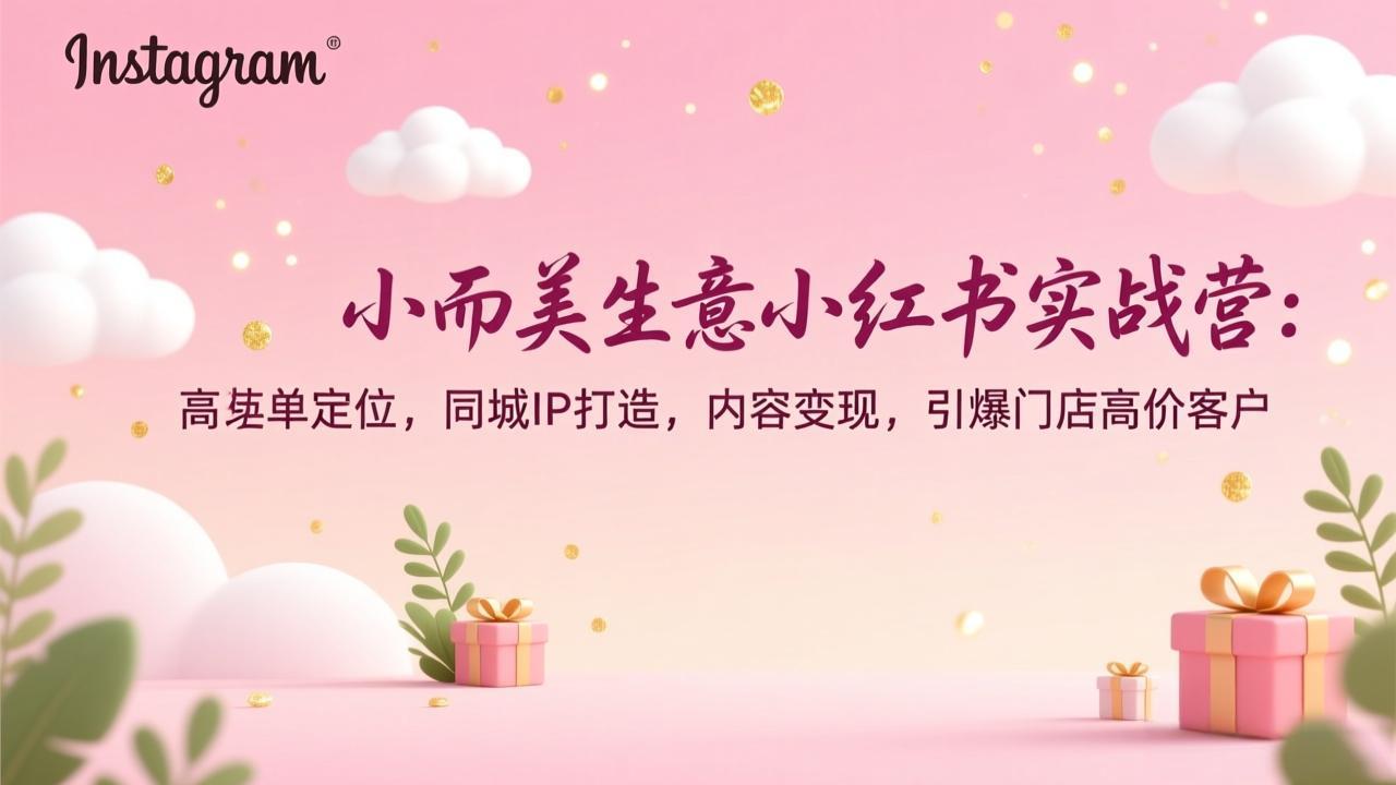 小而美生意小红书实战营：高客单定位，同城IP打造，内容变现，引爆门店高价客户-紫橙网创项目网