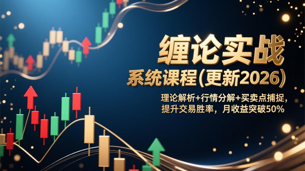 缠论实战系统课程(更新2026)，理论解析+行情分解+买卖点捕捉，提升交易胜率，月收益突破50%-紫橙网创项目网