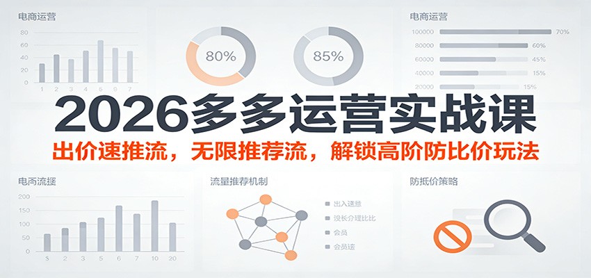 2026多多运营实战课：出价速推流，无限推荐流，解锁高阶防比价玩法-紫橙网创项目网
