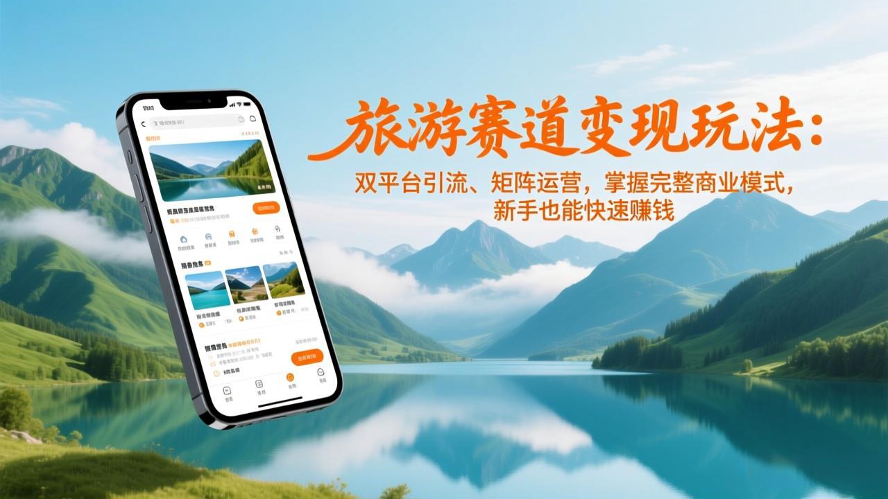 旅游赛道变现玩法：双平台引流、矩阵运营，掌握完整商业模式，新手也能快速赚钱-紫橙网创项目网