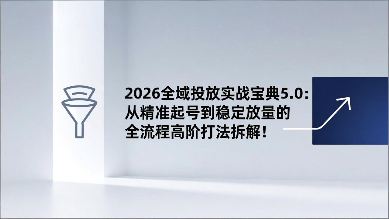 2026全域投放实战宝典5.0：从精准起号到稳定放量的全流程高阶打法拆解！-紫橙网创项目网