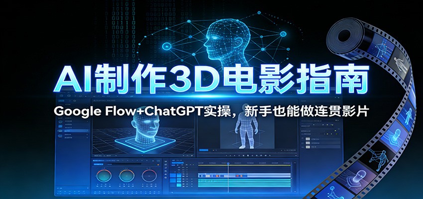 AI制作3D电影指南：Google Flow+ChatGPT实操，新手也能做连贯影片-紫橙网创项目网