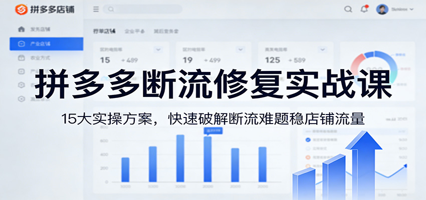 拼多多断流修复实战课：15大实操方案，快速破解断流难题稳店铺流量-紫橙网创项目网