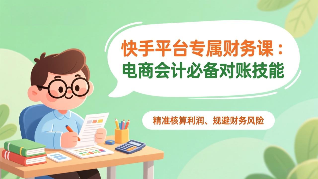 快手平台专属财务课:电商会计必备对账技能,精准核算利润、规避财务风险-紫橙网创项目网