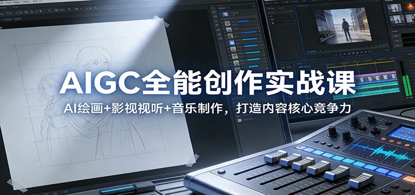 AIGC全能创作实战课：AI绘画+影视视听+音乐制作，打造内容核心竞争力-紫橙网创项目网