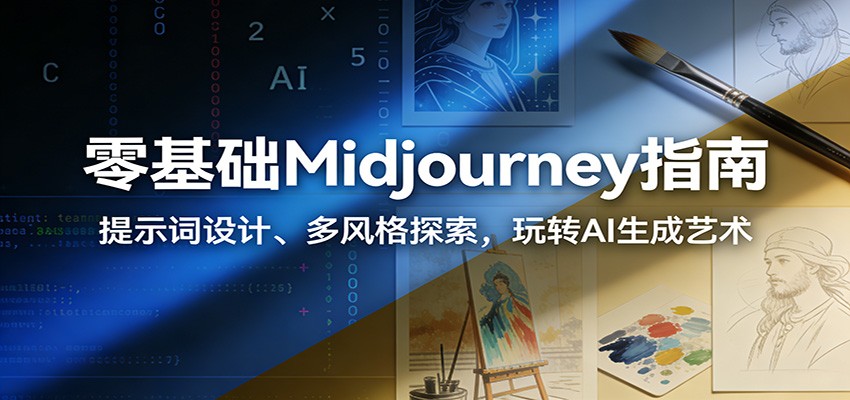 零基础Midjourney指南：提示词设计、多风格探索，玩转AI生成艺术-紫橙网创项目网