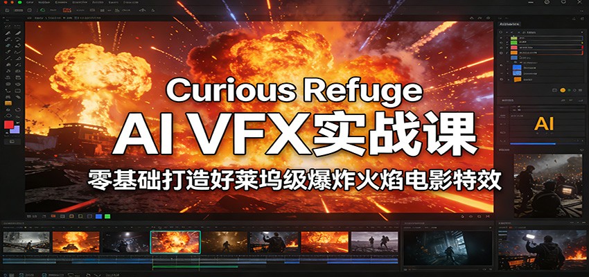 Curious Refuge AI VFX实战课，零基础打造好莱坞级爆炸火焰电影特效-紫橙网创项目网