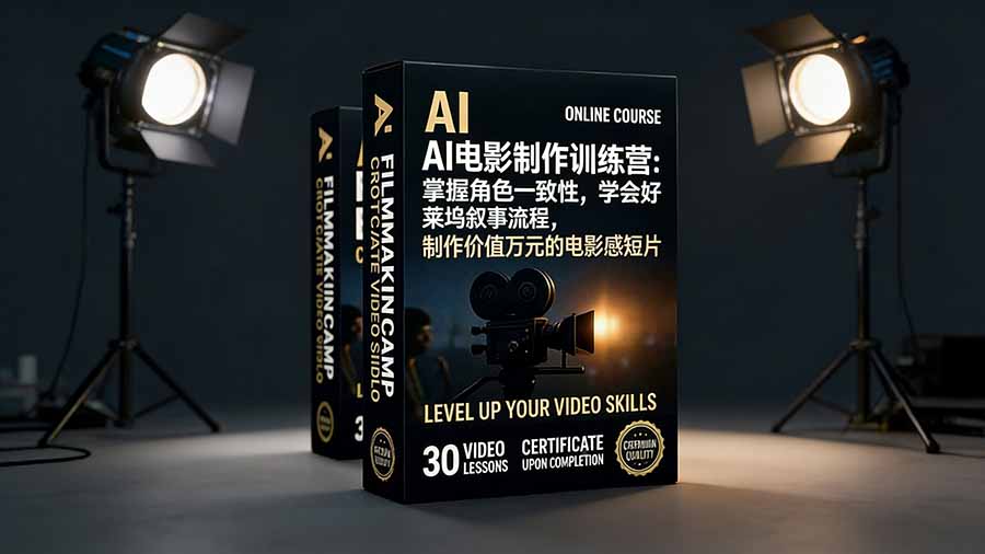 AI电影制作训练营：掌握角色一致性，学会好莱坞叙事流程，制作价值万元的电影感短片-紫橙网创项目网