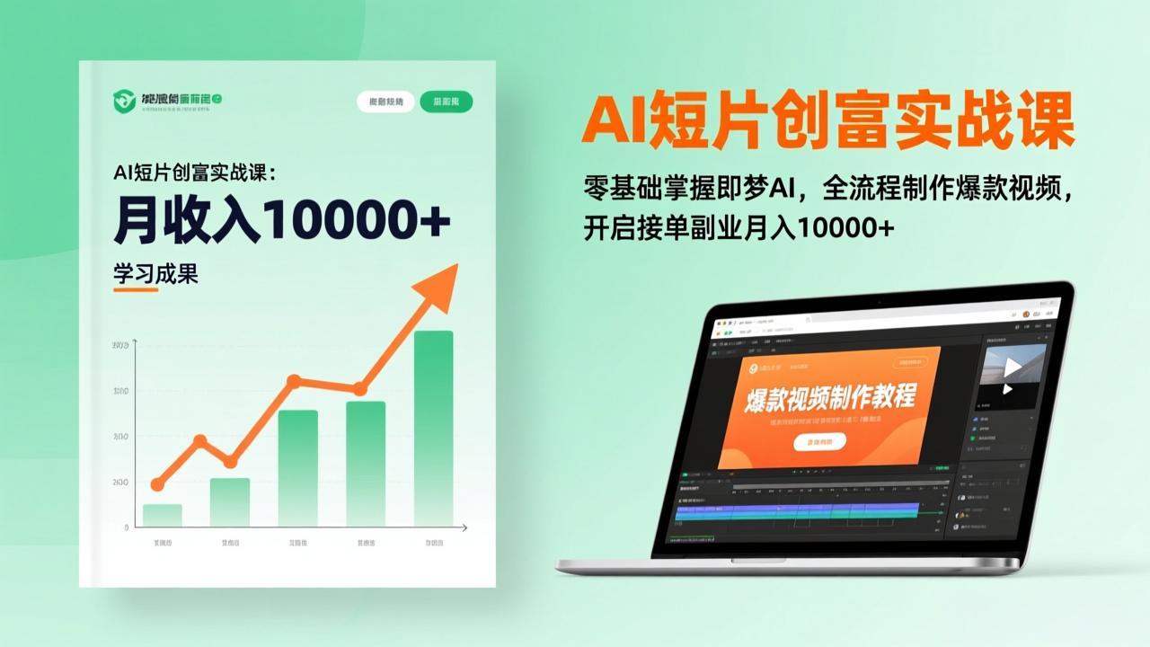AI短片创富实战课:零基础掌握即梦AI,全流程制作爆款视频,开启接单副业月入10000+(更新)-紫橙网创项目网