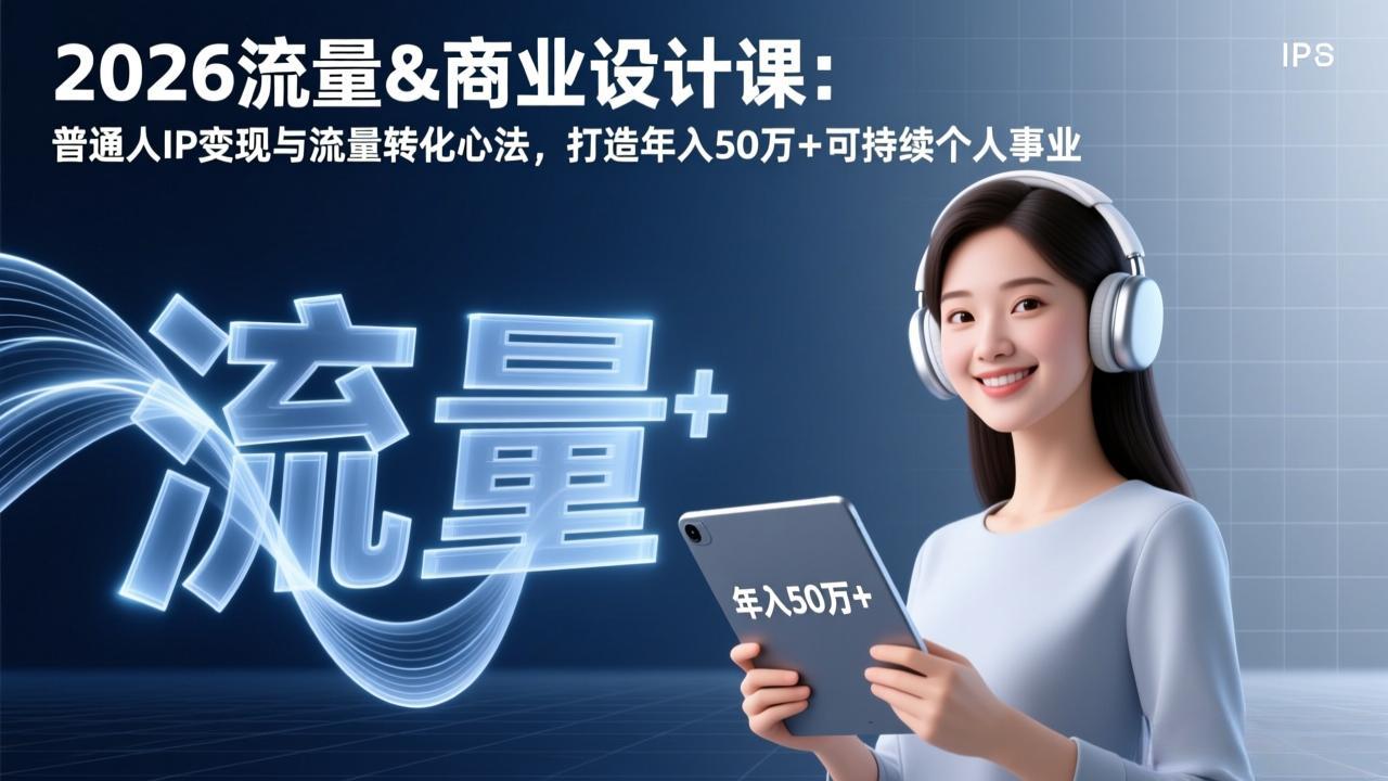 2026流量&商业设计课：普通人IP变现与流量转化心法，打造年入50万+可持续个人事业 - 中创网