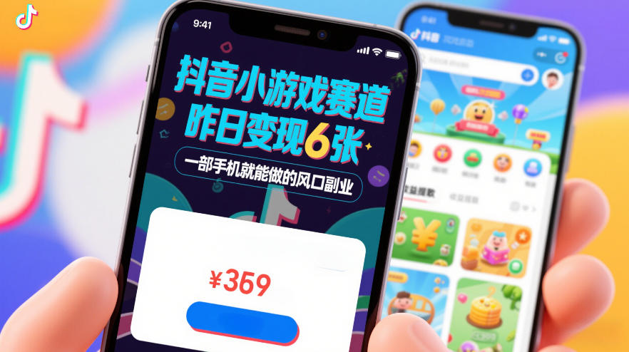 抖音小游戏赛道,昨日变现600+,零基础一部手机就能做的风口副业-紫橙网创项目网