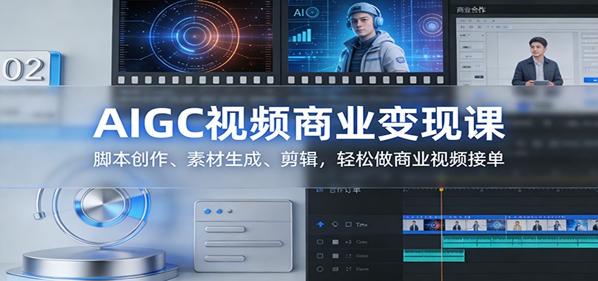 AIGC视频商业变现课:脚本创作、素材生成、剪辑,轻松做商业视频接单-紫橙网创项目网