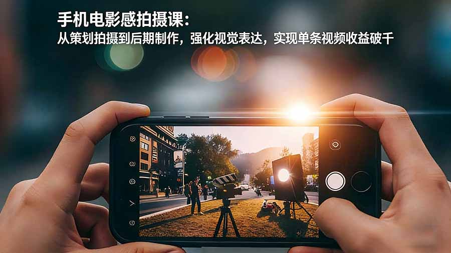 手机电影感拍摄课：从策划拍摄到后期制作，强化视觉表达，实现单条视频收益破千-紫橙网创项目网