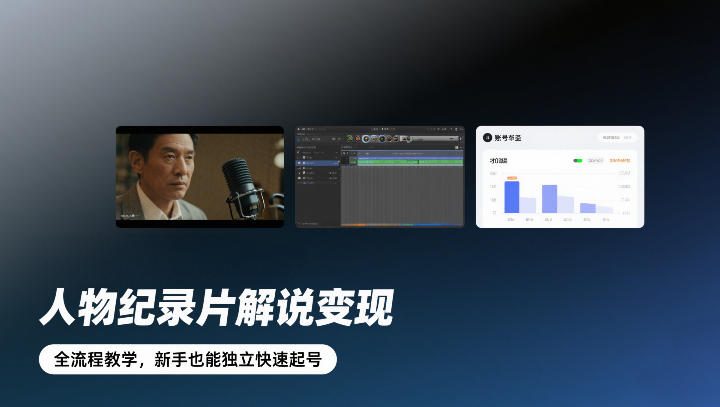 人物纪录片解说变现，全流程教学，新手也能独立快速起号-紫橙网创项目网