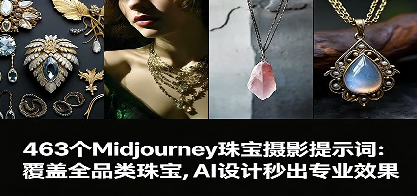 463个Midjourney珠宝摄影提示词：覆盖全品类珠宝，AI设计秒出专业效果-紫橙网创项目网