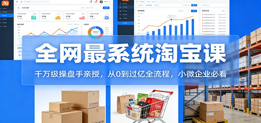 淘宝天猫系统课：千万级操盘手亲授，从0到过亿全流程，小微企业必看-紫橙网创项目网