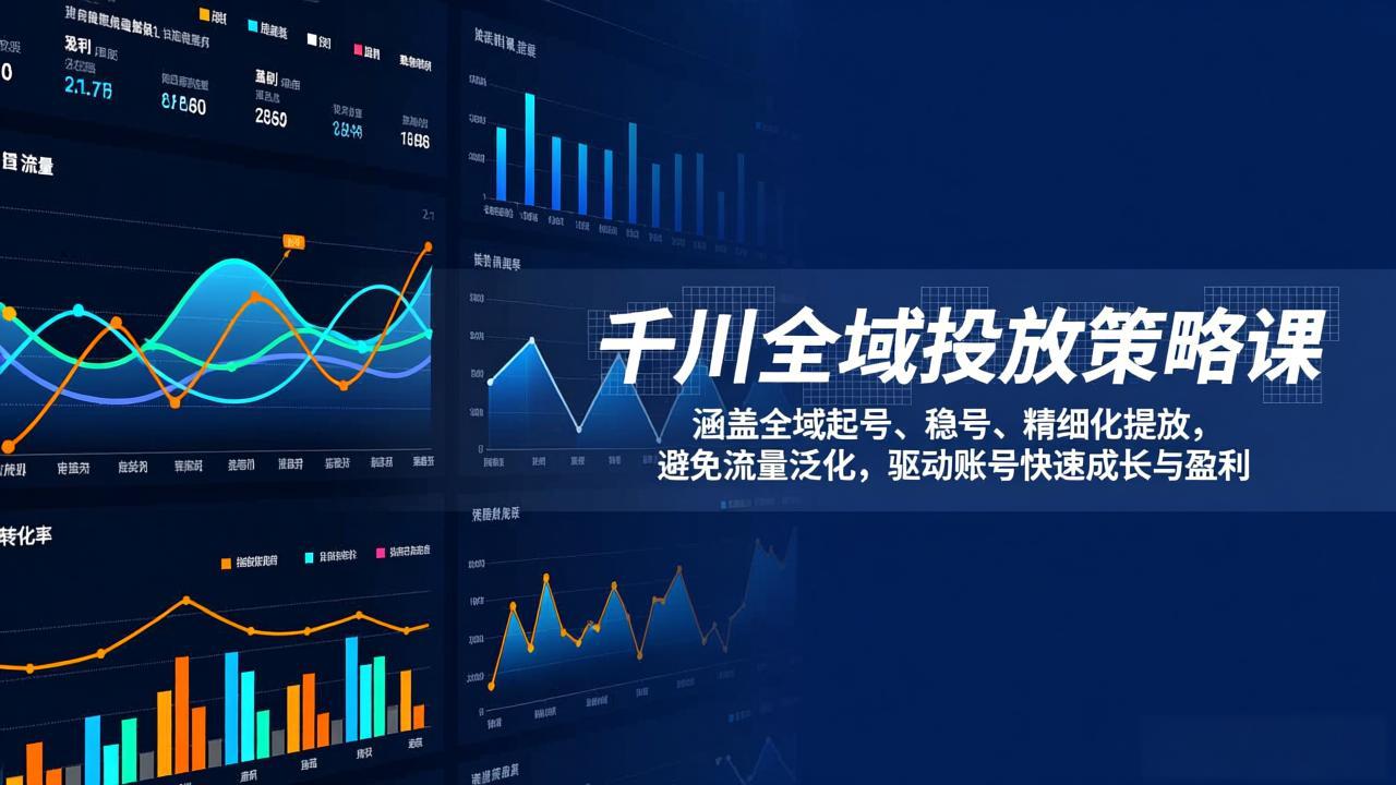 千川全域投放策略课:涵盖全域起号、稳号、精细化投放,避免流量泛化,驱动账号快速成长与盈利-紫橙网创项目网
