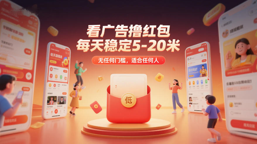 看广告撸红包，每天稳定5-20米，无任何门槛，适合任何人-紫橙网创项目网