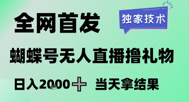2026最新蝴蝶号无人直播掘金，独家技术，全网首发小白做了一个月收益3W，长期稳定可做-紫橙网创项目网