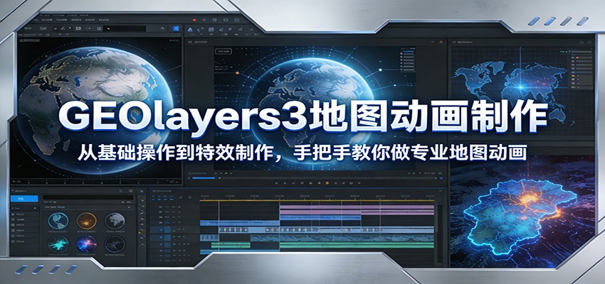 GEOlayers3地图动画制作：从基础操作到特效制作，手把手教你做专业地图动画-紫橙网创项目网