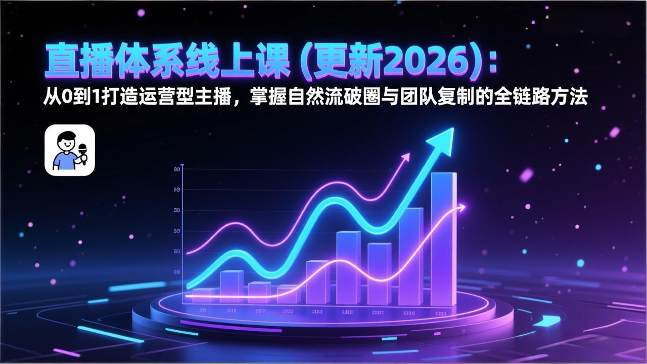 直播体系线上课(更新2026)：从0到1打造运营型主播，掌握自然流破圈与团队复制的全链路方法-紫橙网创项目网