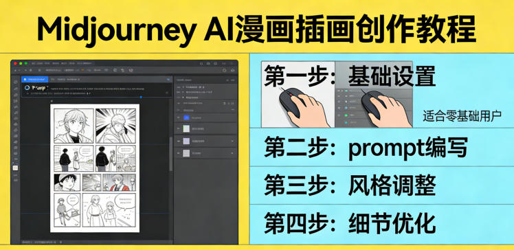 利用Midjourney AI人工智能轻松创作漫画插画教程，零基础创作完整漫画插画-紫橙网创项目网