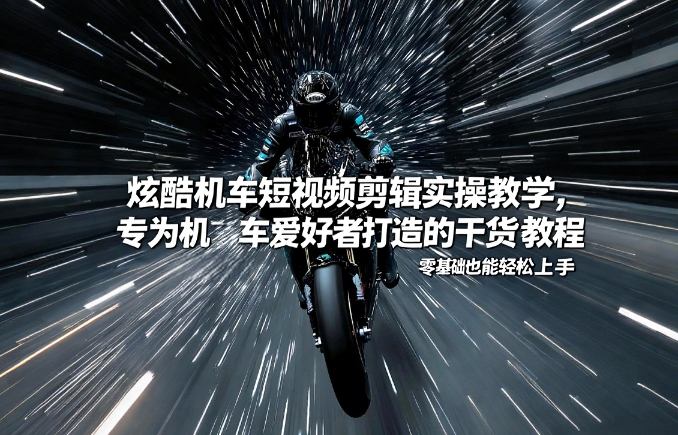 炫酷机车短视频剪辑实操教学，专为机车爱好者打造的干货教程，零基础也能轻松上手-紫橙网创项目网