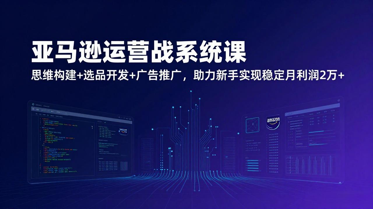 亚马逊运营实战系统课，思维构建+选品开发+广告推广，助力新手实现稳定月利润2万+（更新）-紫橙网创项目网