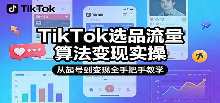 TikTok选品流量算法变现实操，从起号到变现全手把手教学-紫橙网创项目网