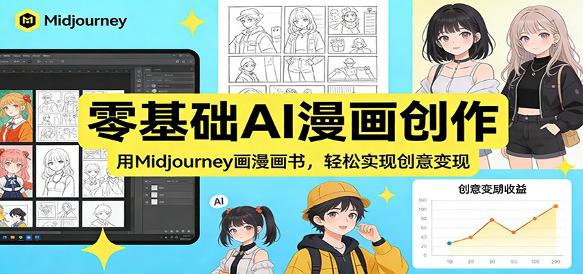 零基础AI漫画创作：用Midjourney画漫画书，轻松实现创意变现-紫橙网创项目网