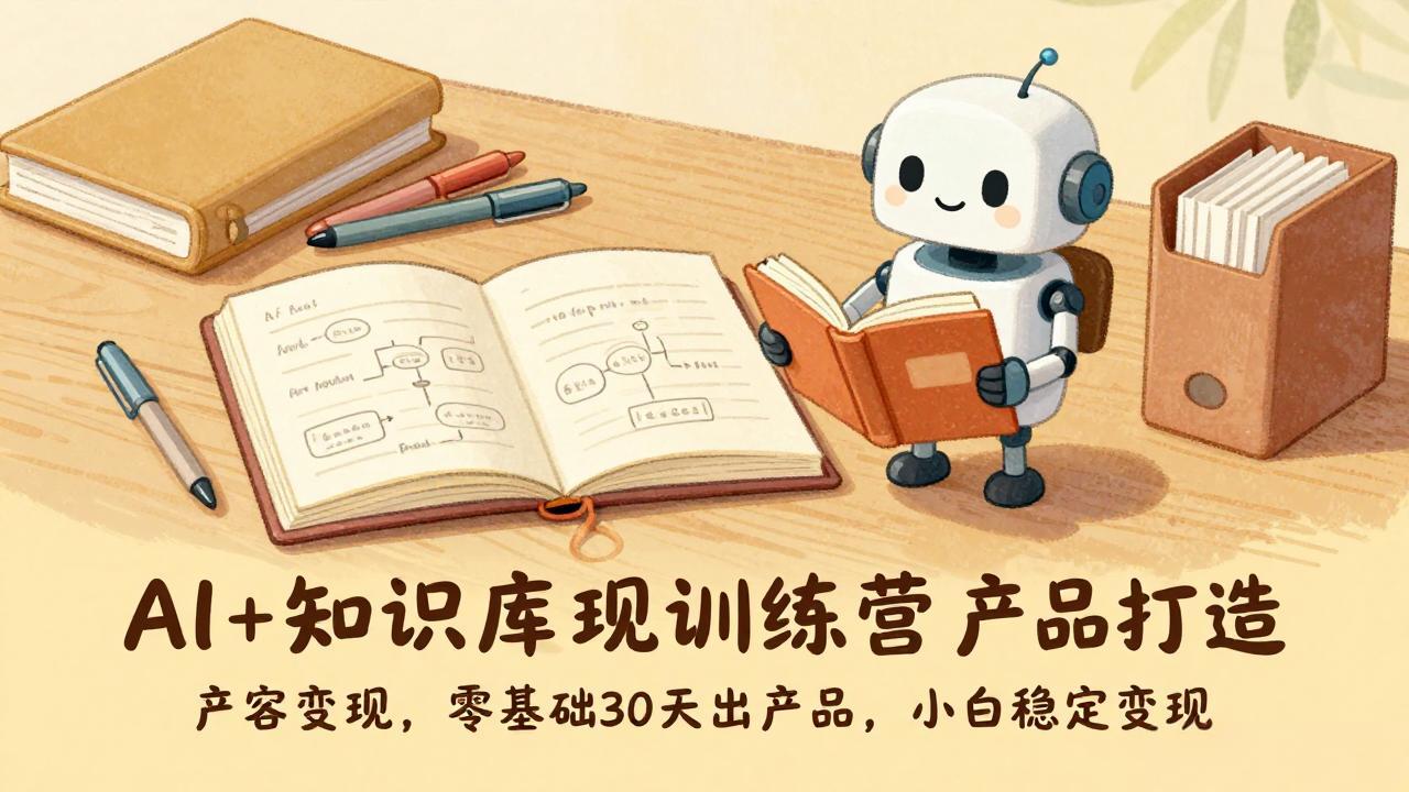 AI+知识库变现训练营，产品打造、内容创作、全平台变现，零基础30天出产品，小白稳定变现-紫橙网创项目网