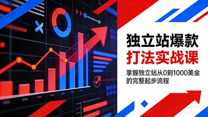 独立站爆款打法实战课,掌握独立站从0到1000美金的完整起步流程-紫橙网创项目网