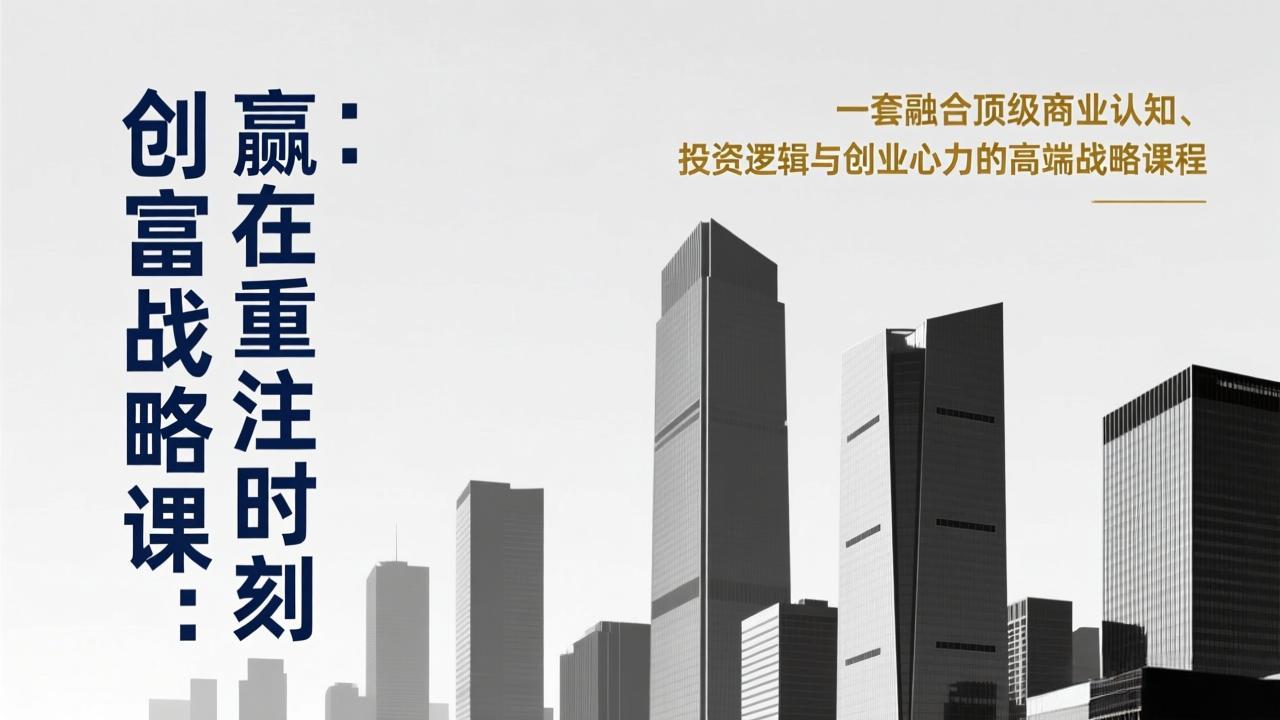 《创富战略课:赢在重注时刻》一套融合顶级商业认知、投资逻辑与创业心力的高端战略课程-紫橙网创项目网
