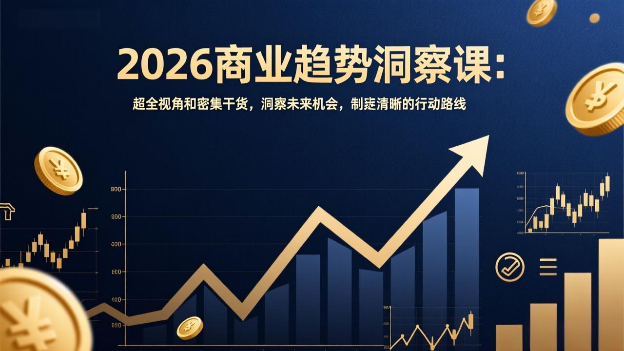 2026商业趋势洞察课:超全视角和密集干货,洞察未来机会,制定清晰的行动路线-紫橙网创项目网