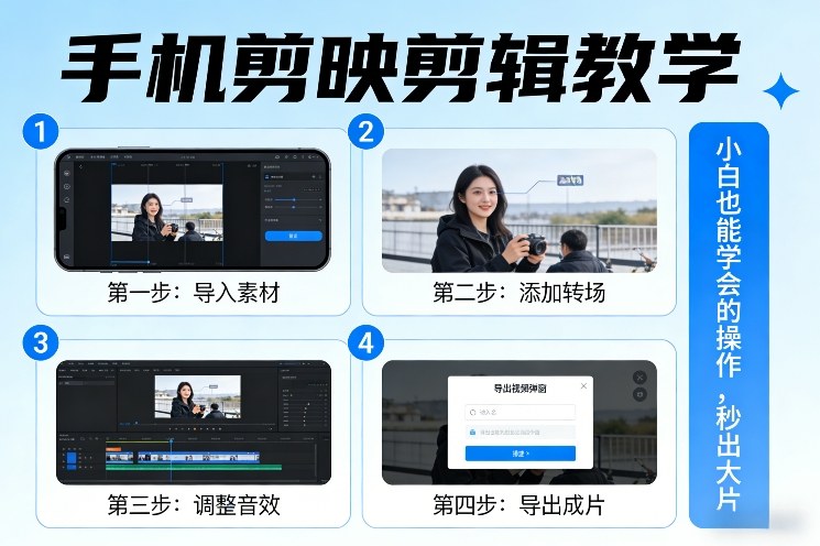 手机剪映剪辑教学，小白也能学会的操作，秒出大片-紫橙网创项目网
