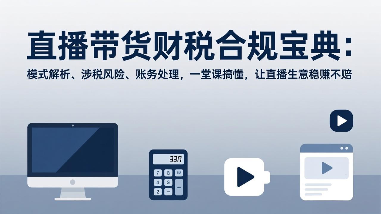 直播带货财税合规宝典:模式解析、涉税风险、账务处理,一堂课搞懂,让直播生意稳赚不赔-紫橙网创项目网