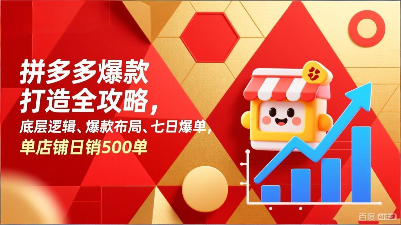 拼多多爆款打造全攻略,底层逻辑、爆款布局、七日爆单,单店铺日销500单-紫橙网创项目网