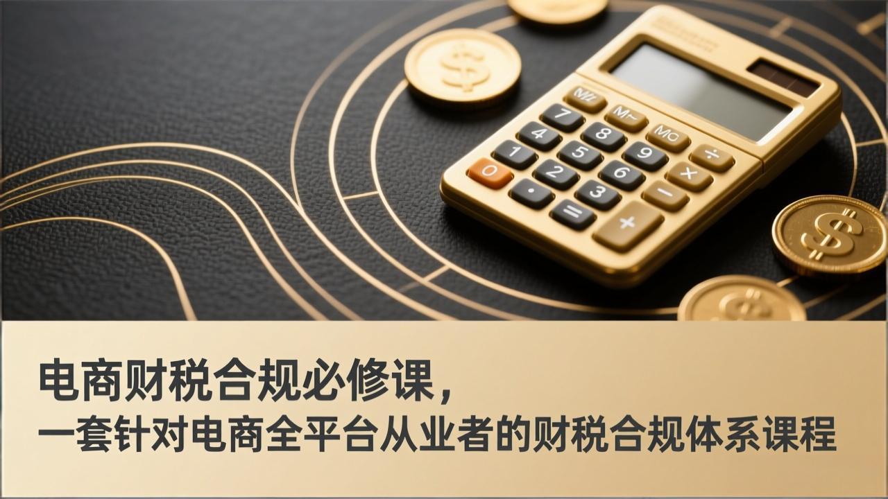 电商财税合规必修课，是一套针对电商全平台从业者的财税合规体系课程-紫橙网创项目网